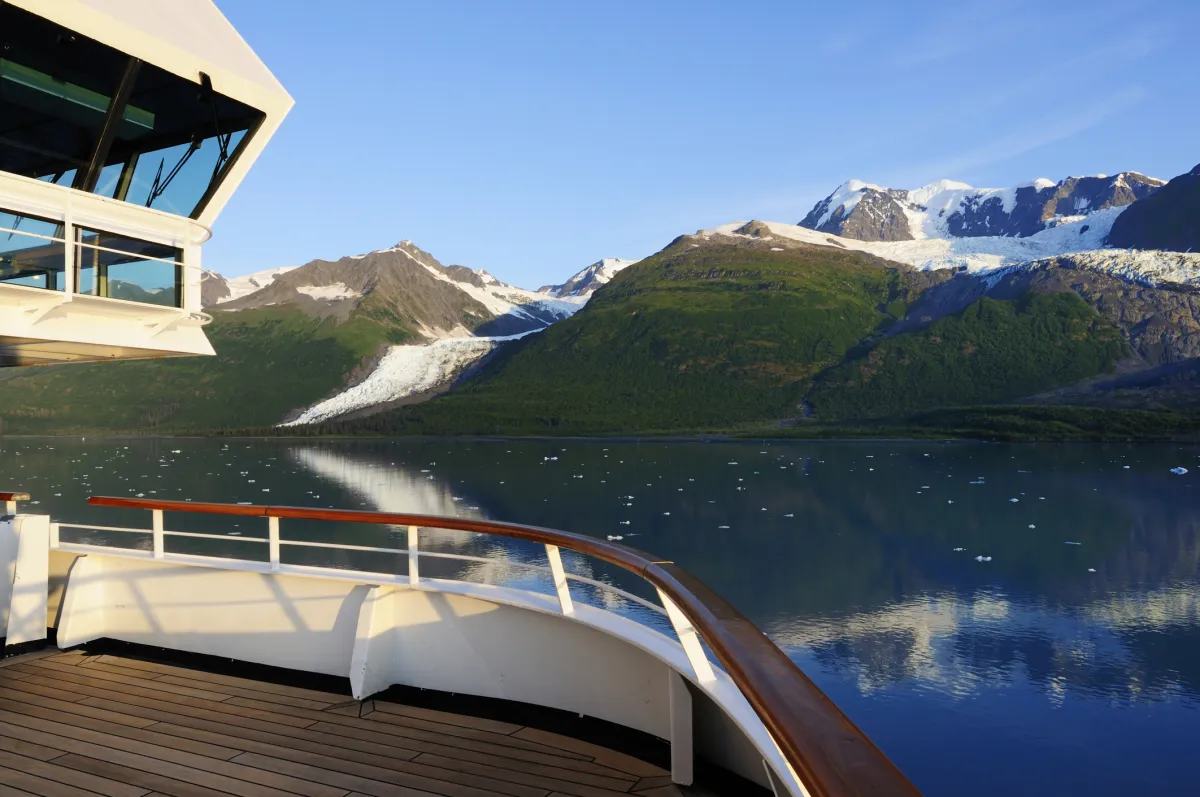 View of Alaska landscape from a cruise ship