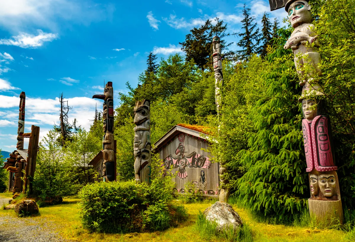 Native American Clan House and Totems