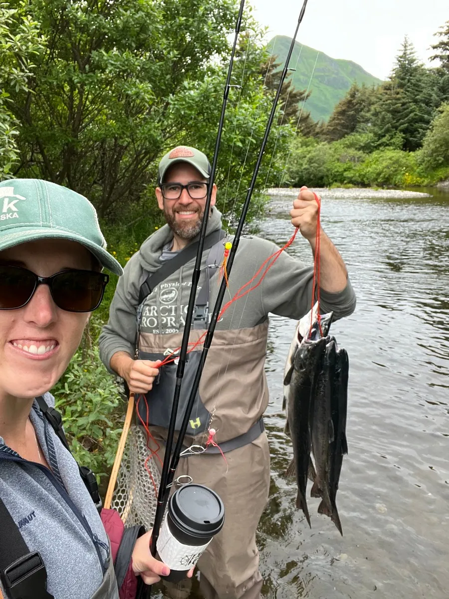 Stringer full of pink salmon