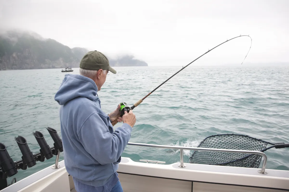 Man fishing in Alaska