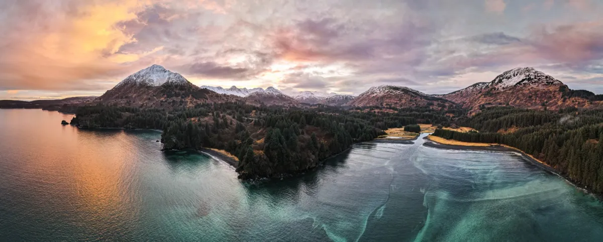 Panorama of Kodiak's White Sands Beach