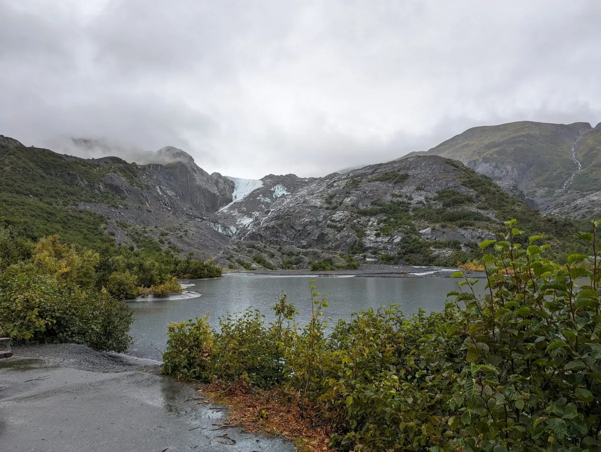 Worthington glacier with lake