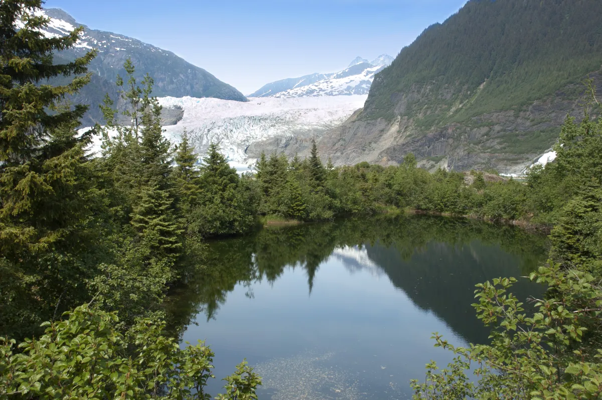 Mendenhall Glacier and Lake Near Juneau Alaska