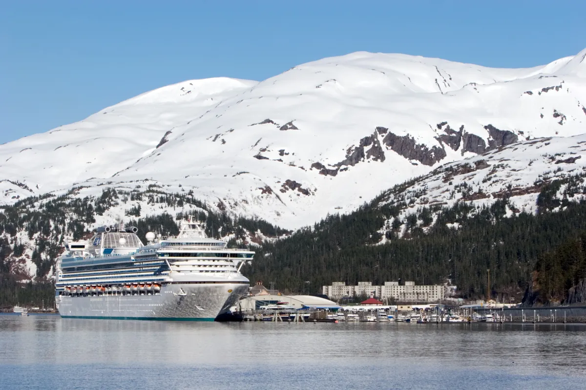 Cruise ship at Alaskan harbor