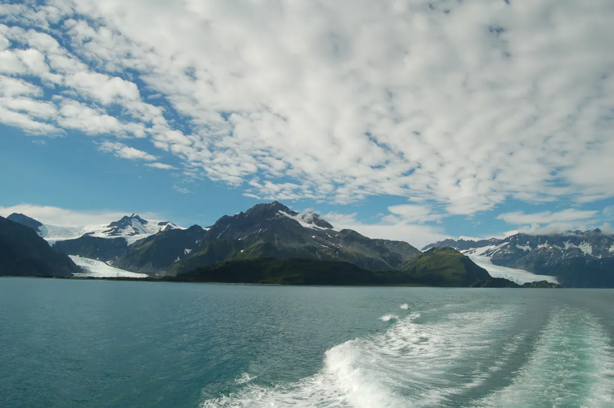 Two glaciers in Kenai Fjords National Park Alaska
