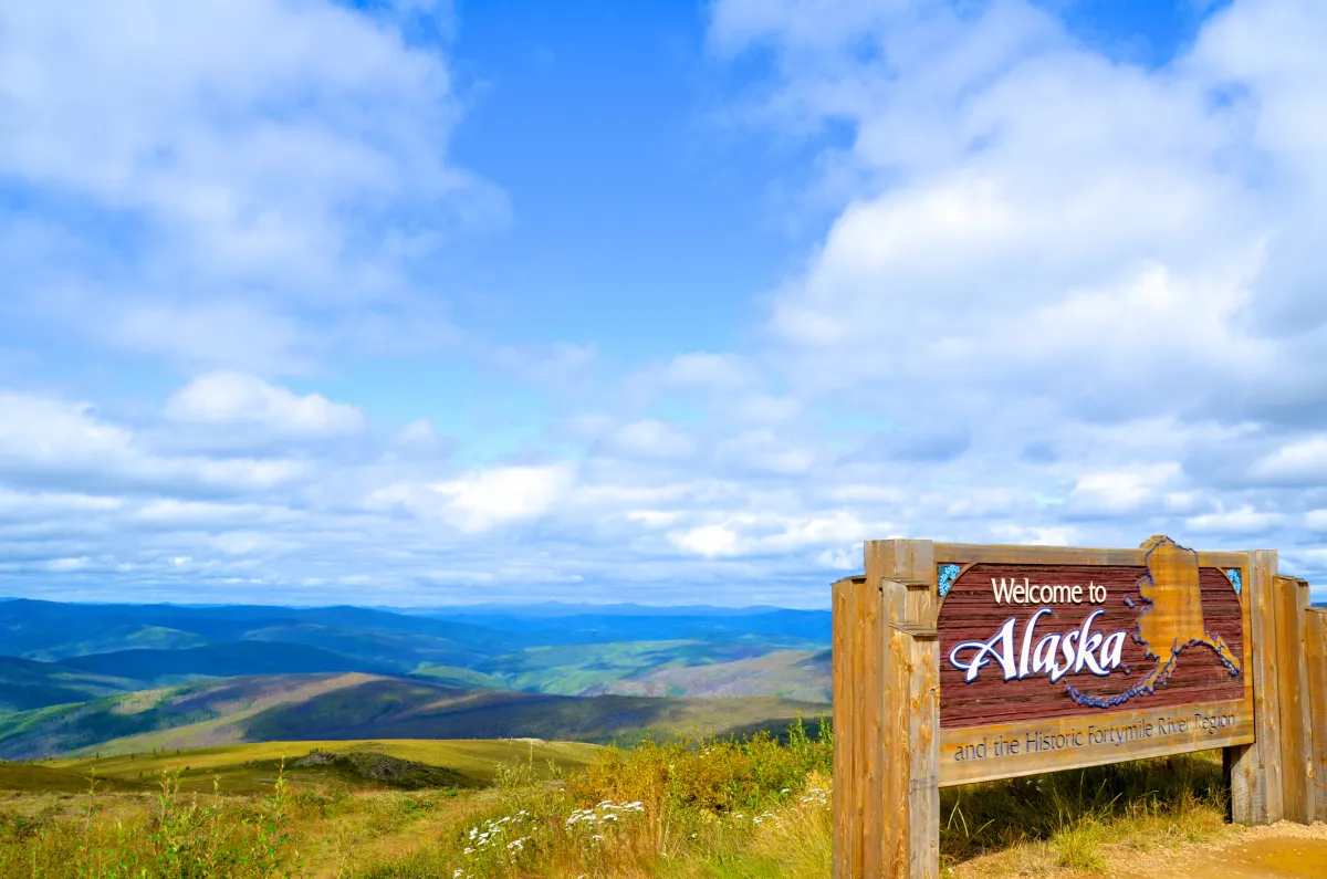 Welcome to Alaska sign