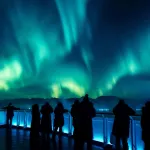 Passengers on a Northern Lights cruise 